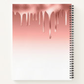 モダンなスクリプト ローズゴールド レシピブック ノートブック (裏面)