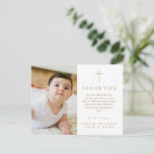 モダンなスクリプト 宗教 フォト 洗礼 お礼 ポストカード (スタンド正面)