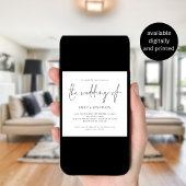 モダンなスクリプトQRコード付き結婚式招待状（スクエア型） 招待状