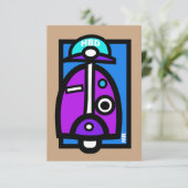 モダンなスクーターのバースデー・カード カード (スタンド正面)