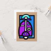 モダンなスクーターのバースデー・カード カード (正面/裏面インサイチュ)