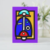 モダンなスクーターのバースデー・カード カード (スタンド正面)