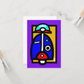 モダンなスクーターのバースデー・カード カード (正面/裏面インサイチュ)