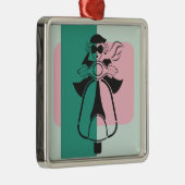 モダンなスクーターの女の子 メタルオーナメント (右)