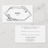 モダンなスケッチの幾何学的な花柄 紹介カード (正面/裏面)