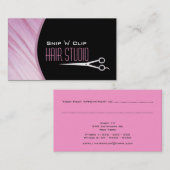 モダンなスタイリストのサロンのアポイントメントの名刺 予約カード (正面/裏面)