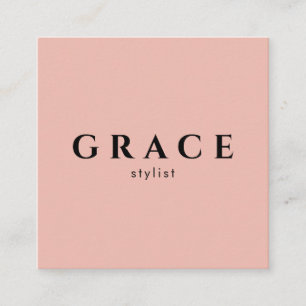 モダンなスタイリストの最小主義のピンクの黒いデザイナー スクエア名刺