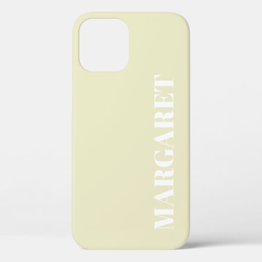 モダンなスタイリッシュな白のモノグラム名 Case-Mate iPhoneケース (裏面)
