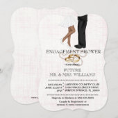 モダンなスタイルのカップルが贈るエンゲージメントシャワー招待状 招待状 (正面/裏面)