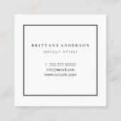 モダンなスタイルのチークピンクの唇 メイクアップアーティスト スクエア名刺 (裏面)