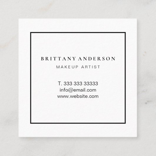 モダンなスタイルのチークピンクの唇 メイクアップアーティスト スクエア名刺 (裏面)