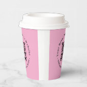 モダンなスタイルのピンクのQRコード付き紙コップ 紙コップ (右)