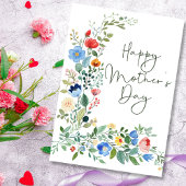 モダンなスタイルのワイルドフラワーお母さんの日のカード シーズンカード