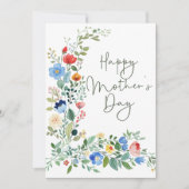 モダンなスタイルのワイルドフラワーお母さんの日のカード シーズンカード (正面)