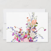 モダンなスタイルのワイルドフラワーのスクリプト写真 1歳の誕生日 招待状 (裏面)