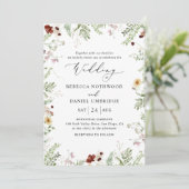 モダンなスタイルのワイルドフラワーの結婚式 招待状 (スタンド正面)