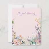 モダンなスタイルのワイルドフラワー ブライダルシャワーの招待状 招待状 (裏面)