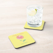 モダンなスタイルの可愛いピンクのバラのデザイン コースター (右側)