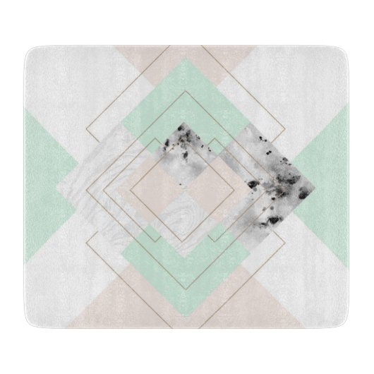 モダンなスタイルの幾何学的設計 カッティングボード (正面)