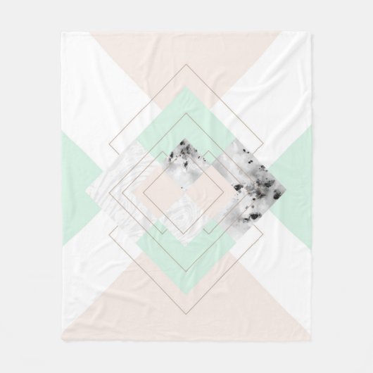 モダンなスタイルの幾何学的設計 フリースブランケット (正面)