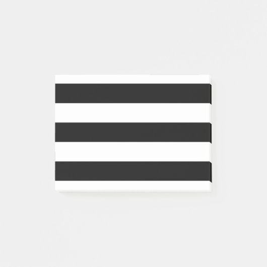 モダンなスタイルの白黒ストライプ ポストイット (正面)