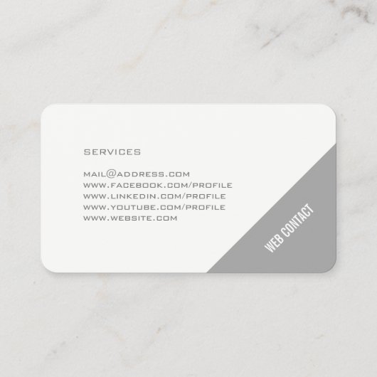 モダンなスタイルの角度の把握ミニマルなカバー 名刺 (裏面)