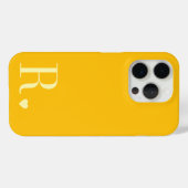 モダンなスタイルの黄色いモノグラムイニシャル Case-Mate iPhoneケース (裏面 (横))