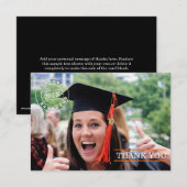 モダンなスタンプの写真の卒業は|のオレンジ感謝していしています サンキューカード (正面/裏面)