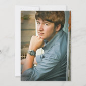 モダンなスタンプの写真の卒業パーティーの発表 招待状 (裏面)