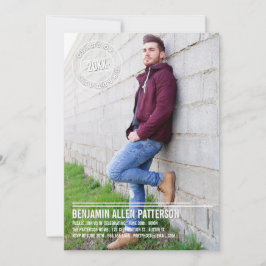 モダンなスタンプの写真の卒業パーティーの発表 招待状