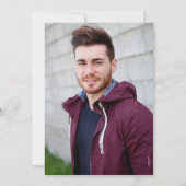 モダンなスタンプの写真の卒業パーティーの発表 招待状 (裏面)