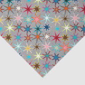 モダンなスターバストのプリント、灰色の宝石色 薄葉紙 (詳細)