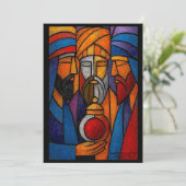 モダンなステンドグラス風の三賢人 招待状 (スタンド正面)