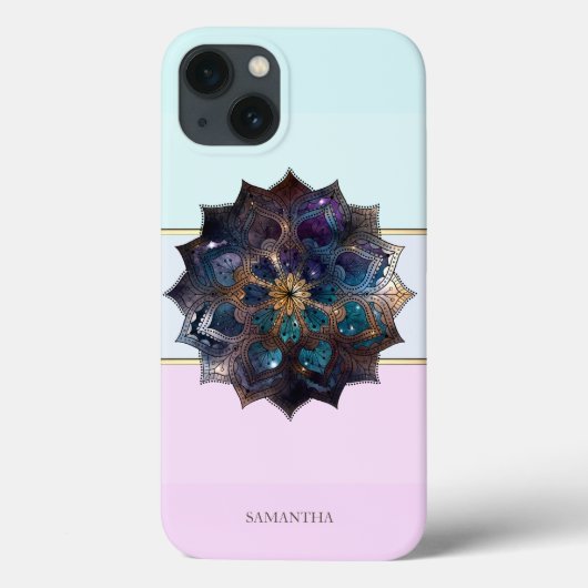 モダンなストライプとグラデーションの曼荼羅 Case-Mate iPhoneケース (裏面)