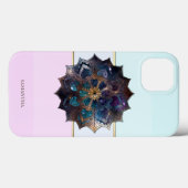 モダンなストライプとグラデーションの曼荼羅 Case-Mate iPhoneケース (裏面 (横))