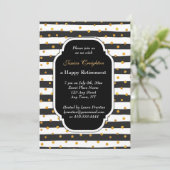 モダンなストライプとドットの退職招待 招待状 (スタンド正面)