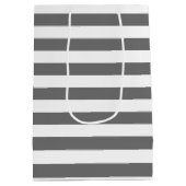 モダンなストライプ柄のウェディング感謝祭 ミディアムペーパーバッグ (裏面)