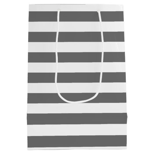 モダンなストライプ柄のウェディング感謝祭 ミディアムペーパーバッグ (裏面)