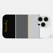 モダンなストライプ柄の名入れスマホケース iPhoneケース (裏面横)