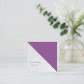モダンなストライプ、シンプル、バイオレット スクエア名刺 (スタンド正面)