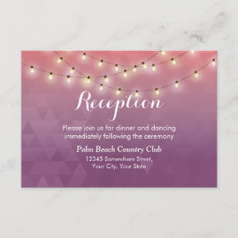 モダンなストリングライト 熱帯の結婚式の披露宴 エンクロージャーカード