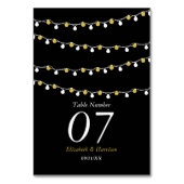 モダンなストリングライト, 白＆ゴールドのウェディング テーブルナンバー (裏面)