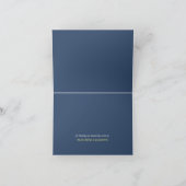 モダンなストリングライト、黄色と白のウェディング サンキューカード (内部)