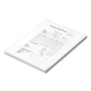 モダンなスモールビジネスのカスタム注文売上領収書 ノートパッド