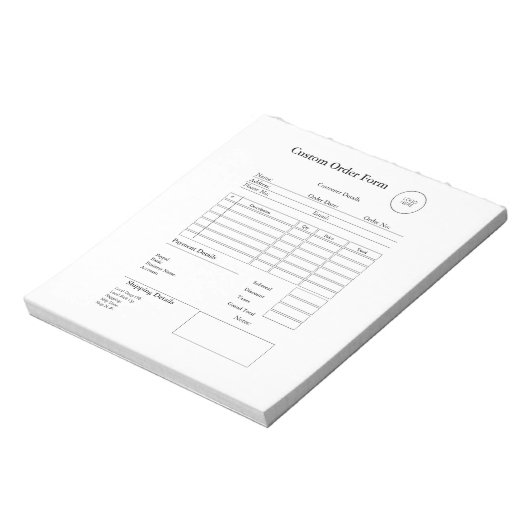 モダンなスモールビジネスのカスタム注文売上領収書 ノートパッド (回転)