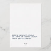 モダンなスレートグレー&シルバーのクリスマスフォト 箔シーズンカード (裏面)