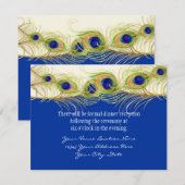 モダンなスワールピーコックフィーダーズ モノグラム イニシャル入り エンクロージャーカード (正面/裏面)