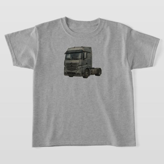 モダンなセミトラックの水彩イラスト Tシャツ (レイダウン)