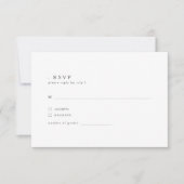 モダンなセリフ体フォントが魅力的な結婚式RSVPカード 出欠カード (正面)