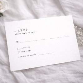 モダンなセリフ体フォントが魅力的な結婚式RSVPカード 出欠カード